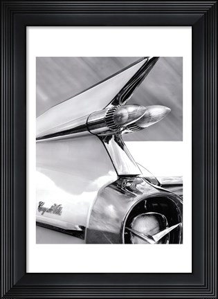 Framed White Cadillac Print