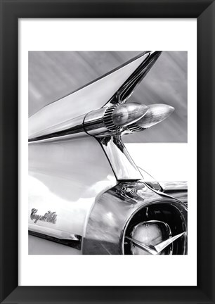 Framed White Cadillac Print