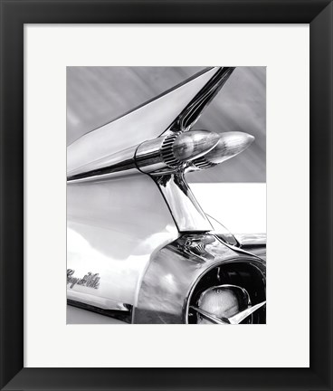 Framed White Cadillac Print