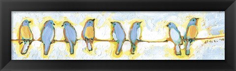 Framed Eight Little Bluebirds Print