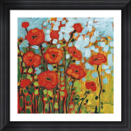 Framed Red Poppy Field Print