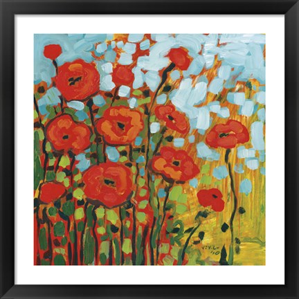 Framed Red Poppy Field Print