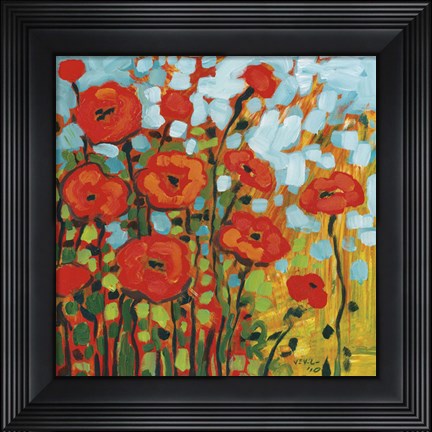 Framed Red Poppy Field Print