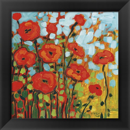 Framed Red Poppy Field Print