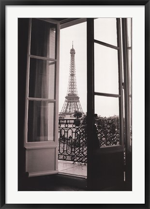 Framed Eiffel Tower through French Doors Print