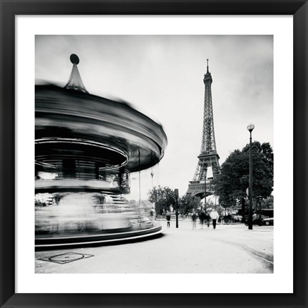 Framed Merry Go Round, Study 1, Paris, France Print