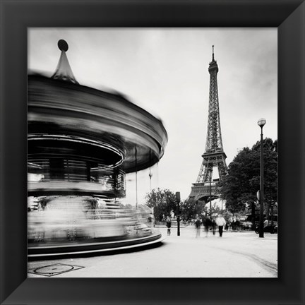 Framed Merry Go Round, Study 1, Paris, France Print