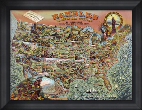 Framed Rambles through our Country Print