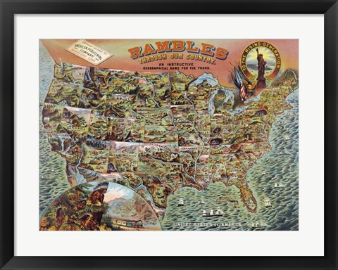 Framed Rambles through our Country Print