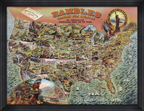 Framed Rambles through our Country Print