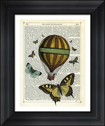 Framed Butterflies &amp; Balloon Print