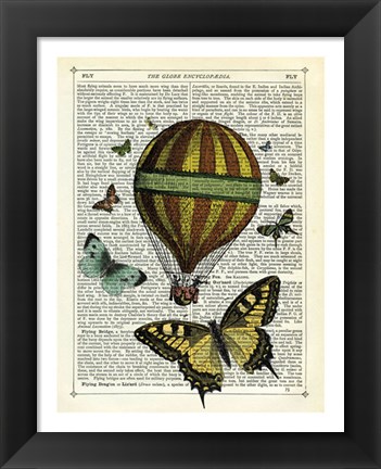 Framed Butterflies &amp; Balloon Print