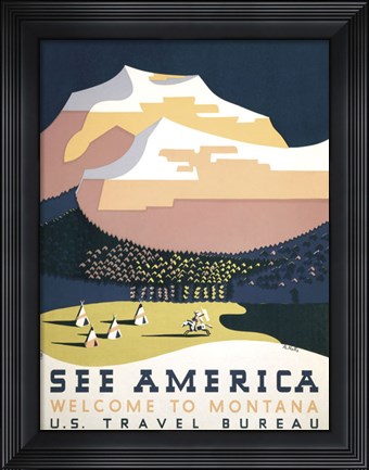 Framed See America - Welcome to Montana I Print