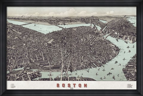 Framed Boston, Massachusetts, 1899 Print