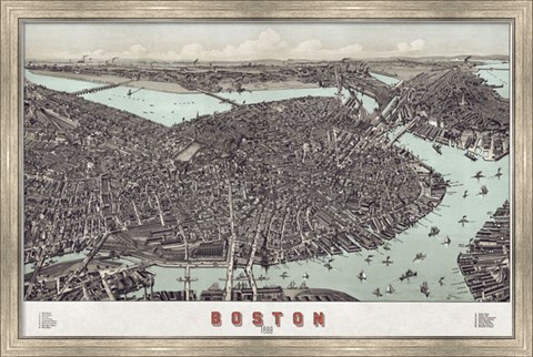 Framed Boston, Massachusetts, 1899 Print