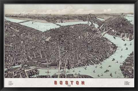 Framed Boston, Massachusetts, 1899 Print