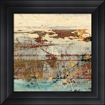 Framed Barn Blue Square II Print