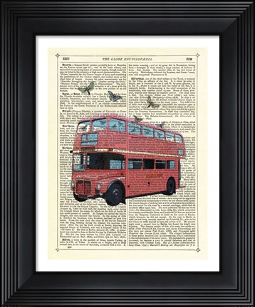 Framed Butterfly London Bus Print