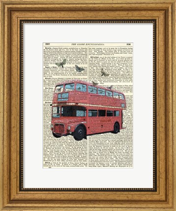 Framed Butterfly London Bus Print