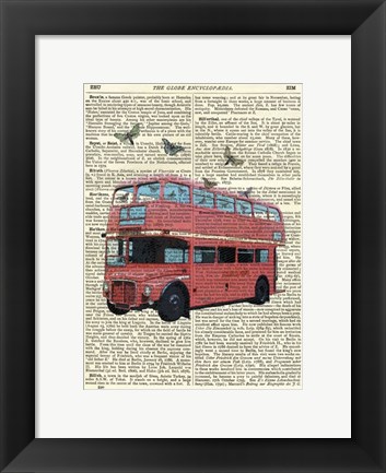 Framed Butterfly London Bus Print