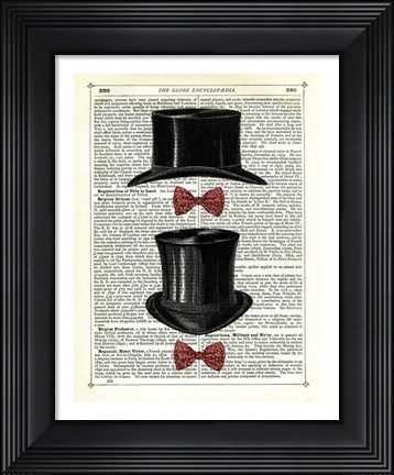 Framed Top Hat &amp; Bow Ties Print