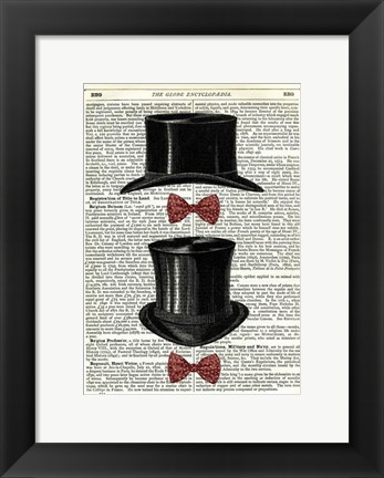 Framed Top Hat &amp; Bow Ties Print