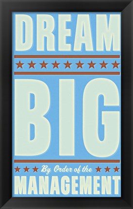 Framed Dream Big (blue) Print