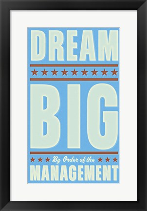 Framed Dream Big (blue) Print