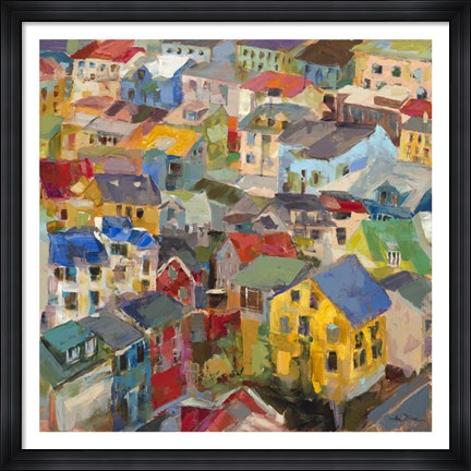 Framed Reykjavik Rooftops Print