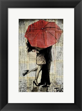 Framed Red Umbrella Print