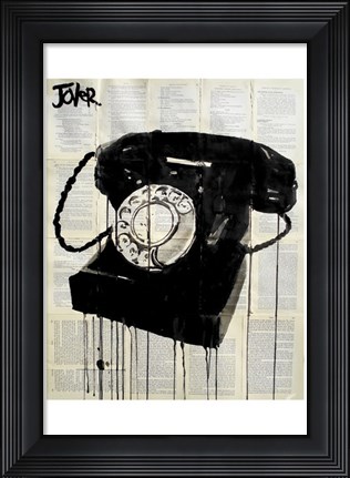 Framed Black Phone Print