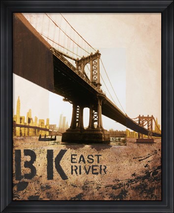 Framed East River &amp; Manhattan Bridge Print