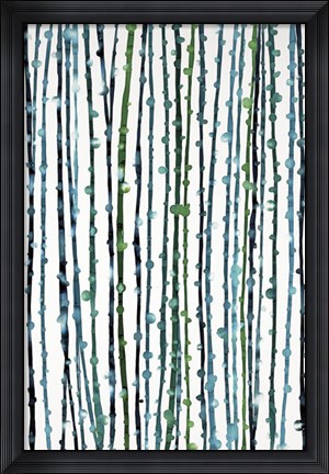 Framed Aqua Vine Print