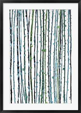 Framed Aqua Vine Print