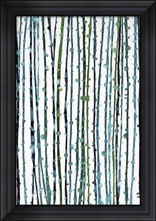 Framed Aqua Vine Print