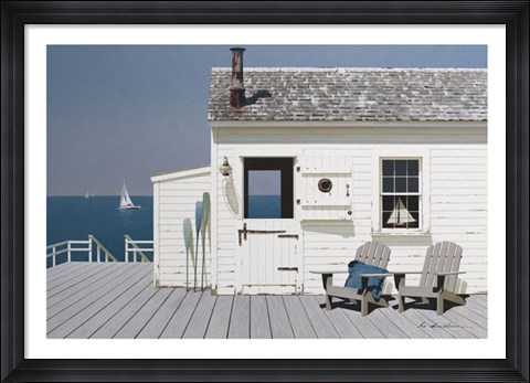 Framed Dock House Print
