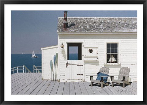 Framed Dock House Print