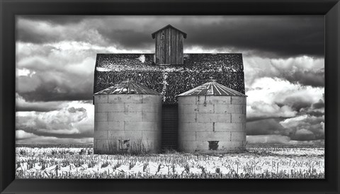 Framed Two Corn Cribs Print