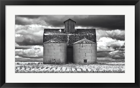 Framed Two Corn Cribs Print