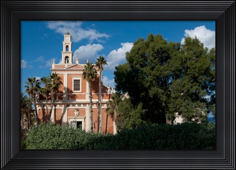 Framed St Peter&#39;s Catholic Church, Abrasha Summit Park, Jaffe, Israel Print