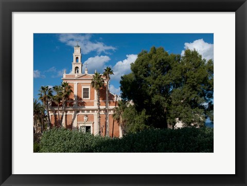 Framed St Peter&#39;s Catholic Church, Abrasha Summit Park, Jaffe, Israel Print