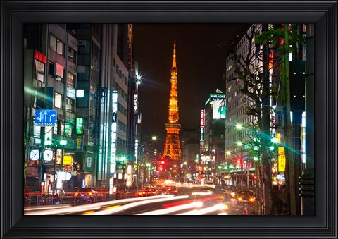 Framed Tokyo, Japan, Tokyo Tower in Shiba Park Print