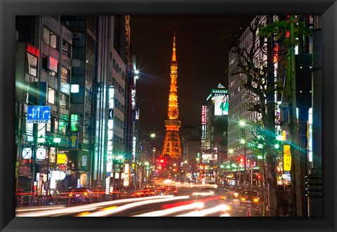 Framed Tokyo, Japan, Tokyo Tower in Shiba Park Print