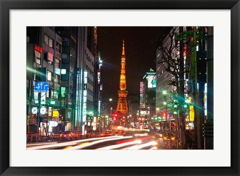 Framed Tokyo, Japan, Tokyo Tower in Shiba Park Print