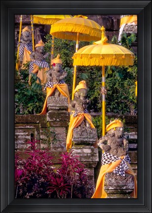 Framed Statues at Mother Temple Adorned in Yellow, Indonesia Print