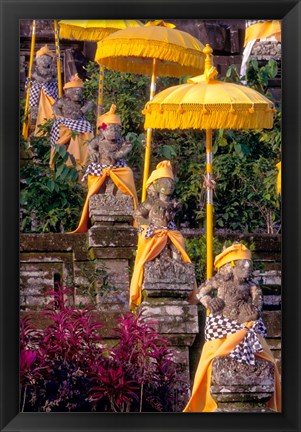 Framed Statues at Mother Temple Adorned in Yellow, Indonesia Print