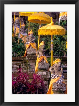 Framed Statues at Mother Temple Adorned in Yellow, Indonesia Print