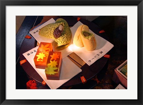 Framed Display of Autumn seasonal sweets, Tokyo, Japan Print