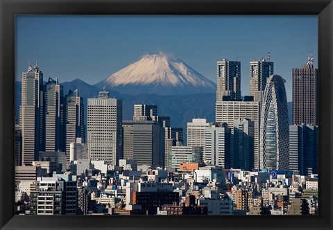 Framed Tokyo, Shinjuku, City Skyline, Mount Fuji, Japan Print