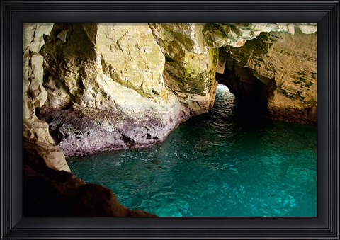 Framed Israel, Rosh HaNikra, sea caves Print